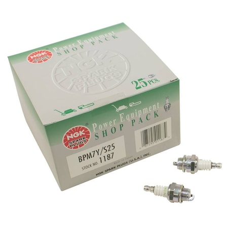 Stens New Spark Plug Shop Pack For Ngk Bpm7Y S25, Bpm7Y, 2101, 1187 130-438